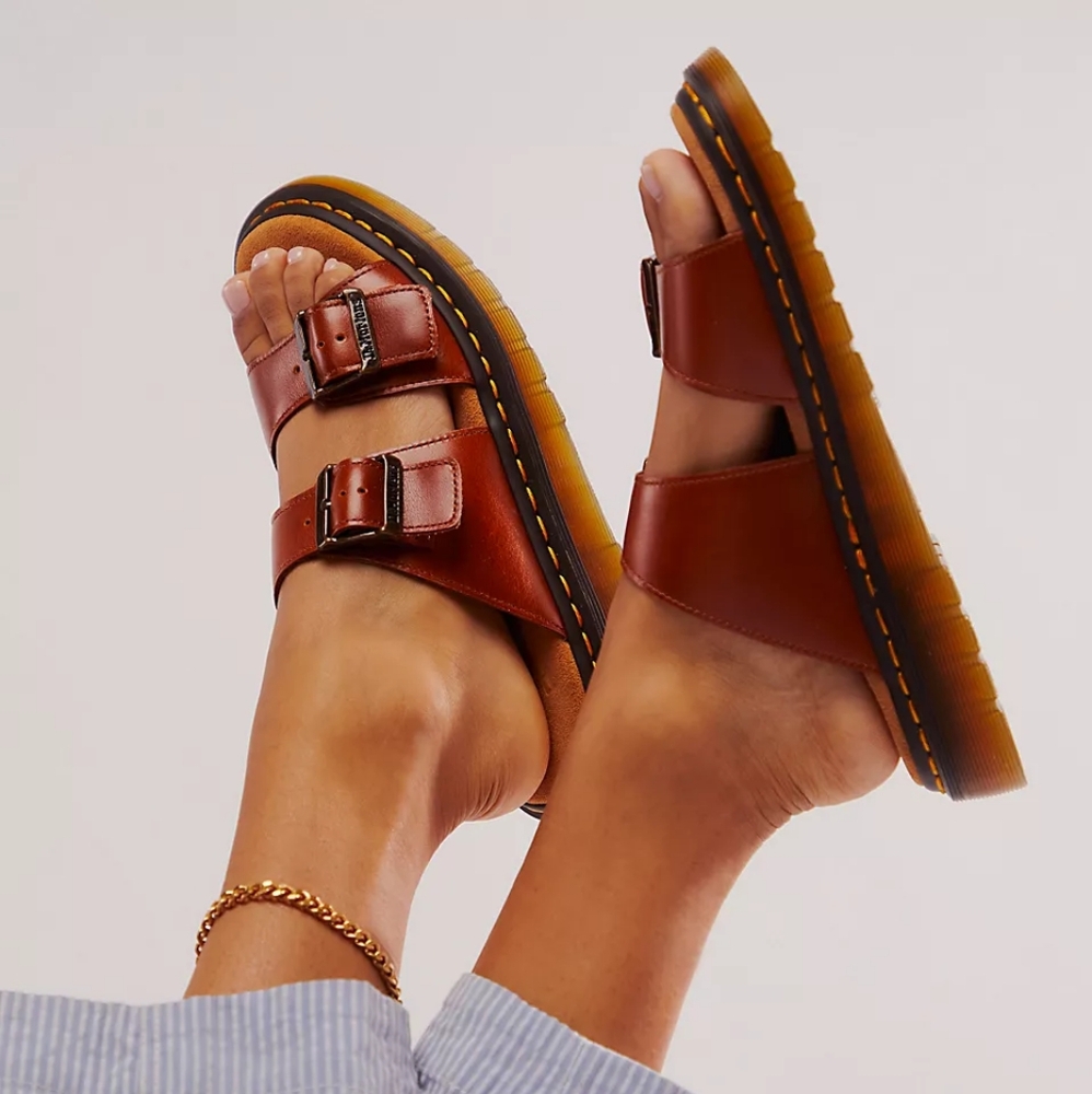 Dr Martens Rare Red Leather Ada Sandals